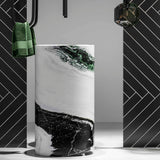 LAVANDINO CILINDRICO IN MARMO PANDA