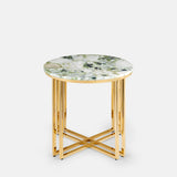 TAVOLINO BASSO IN METALLO D’ORATO & MARMO PRIMAVERA - VALSECCHI MARMI