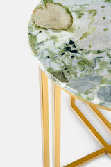 TAVOLINO BASSO IN METALLO D’ORATO & MARMO PRIMAVERA - VALSECCHI MARMI