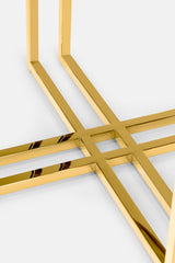 TAVOLINO ALTO IN METALLO DORATO & AGATA BLU - VALSECCHI MARMI