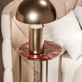 MEDIUM COFFEE TABLE IN RED LEVANTO MARBLE & GOLDEN
DETAILS